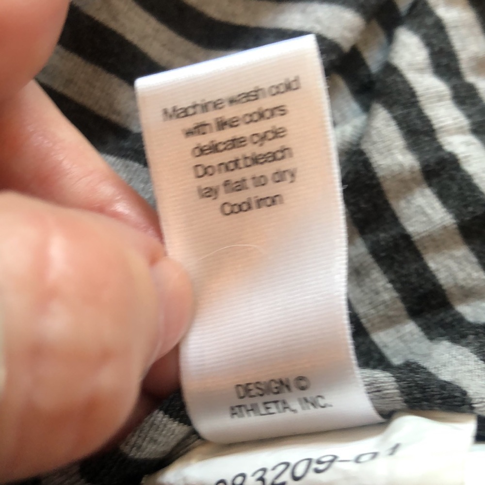 Athleta Short Sleeved Gray White Stripped  dress - Picture 8 of 8